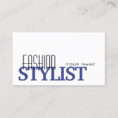 Chic White Blue und Black mit Foto Beruflich Visitenkarte (Vorderseite)