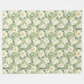 Chic White Blume Brautparty Fleecedecke (Vorderseite (Horizontal))