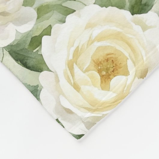 Chic White Blume Brautparty Fleecedecke (Ecke)