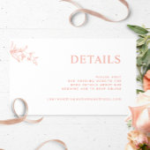 Chic White, Blush, Peach Wedding Website / Details Begleitkarte