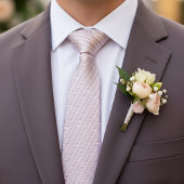 Chic White Blush Rose Rosa Abstrakt Zickzack Krawatte