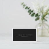 Chic White Border Black Beruflich Business Card Visitenkarte (Stehend Vorderseite)