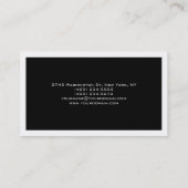 Chic White Border Black Beruflich Business Card Visitenkarte (Rückseite)