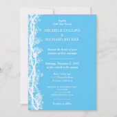 Chic White Botanical Border Wedding Einladung (Vorderseite)