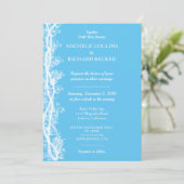 Chic White Botanical Border Wedding Einladung (Stehend Vorderseite)