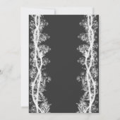 Chic White Botanical Border Wedding Einladung (Rückseite)