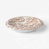 Chic White Bow & Beige Kuh Print Halloween - Pappteller (Gewinkelt)
