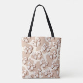 Chic White Bow & Beige Kuh Print Halloween Tasche (Rückseite)
