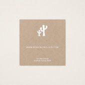 Chic White Cactus on Kraft Earring Display Card (Rückseite)