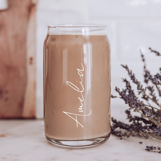 Chic White Calligraphy Script Monogram Dosenglas