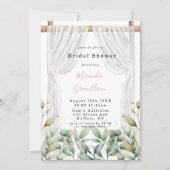 Chic White Canopy Pink Floral Brautparty Einladung (Vorderseite)