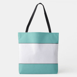 Chic White Center Light Aquamarin Top Bottom Strip Tasche
