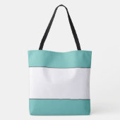 Chic White Center Light Aquamarin Top Bottom Strip Tasche (Rückseite)