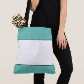 Chic White Center Light Aquamarin Top Bottom Strip Tasche (Von Nahem)