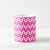 Chic White Coffee Tasse, Candy Pink Geometric Kaffeetasse (Mittel)