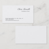 Chic White Contemporary Trendy Business Card Visitenkarte (Vorne/Hinten)