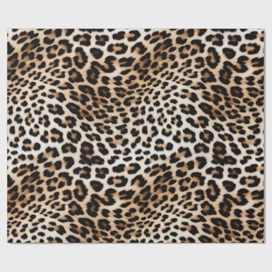 Chic White Cream Leopard Print Geschenkpapier (Flach)