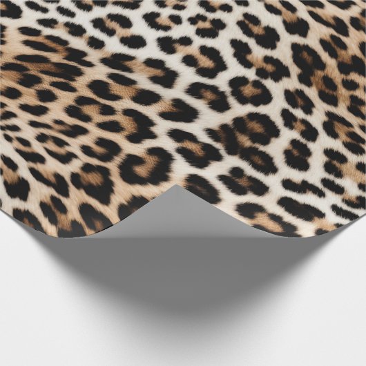 Chic White Cream Leopard Print Geschenkpapier (Ecke)