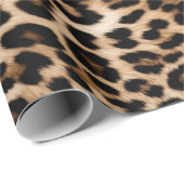 Chic White Cream Leopard Print Geschenkpapier (Rolleneckpunkt)