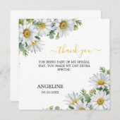 Chic White Daisy Floral Greenery Birthday Dankeskarte (Vorne/Hinten)