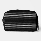 Chic White Dots Muster auf schwarz Waschbeutel (Vorderseite)
