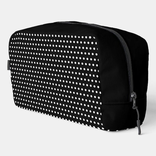 Chic White Dots Muster auf schwarz Waschbeutel (Rechte Ecke)