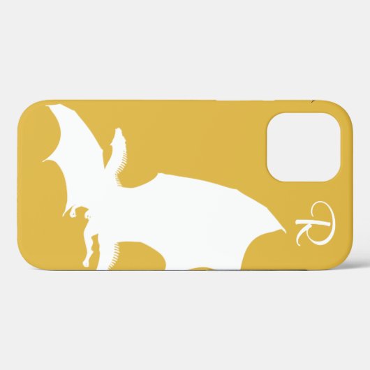 Chic White Dragon Monogram Case-Mate iPhone Case (Rückseite (Horizontal))