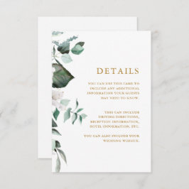 Chic White Floral Guest Information Enclosure Card Begleitkarte