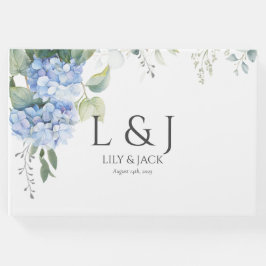 Chic White Floral Hydrangea Wedding Gäestbook Gästebuch