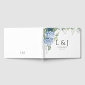 Chic White Floral Hydrangea Wedding Gäestbook Gästebuch (Voll)
