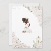 Chic White Floral Taufen Christening Praying Girl Einladung (Rückseite)