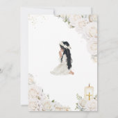 Chic White Floral Taufen Christening Praying Girl Einladung (Rückseite)
