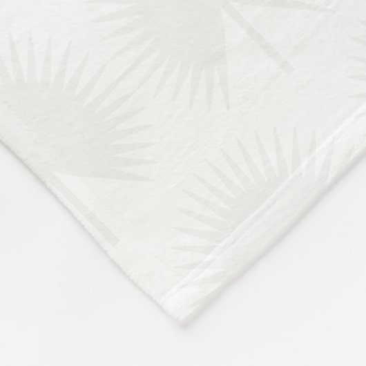 Chic White Gold Anahaw Leaf Script Monogram Fleecedecke (Ecke)