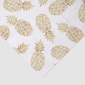 Chic White Gold Ananas Tropical Seidenpapier (Detail)