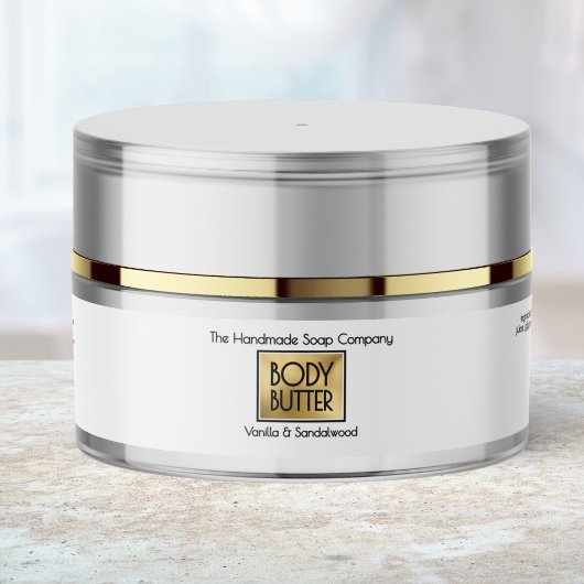 Chic White Gold Body Butter Jar Label 