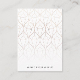 Chic White Gold Earring Display Card Visitenkarte
