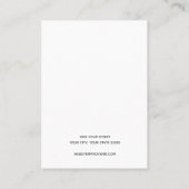 Chic White Gold Earring Display Card Visitenkarte (Rückseite)