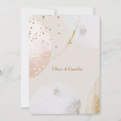 Chic White & Gold Marmor Hochzeit Einladung (Rückseite)