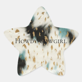 Chic White Gold Türkise Black Cowhide Stern-Aufkleber
