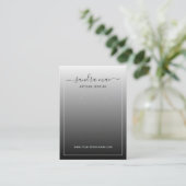 Chic White Gray Black Ombre Juwelier Display Card Visitenkarte (Stehend Vorderseite)