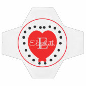 Chic White Gray Initial Letter Monogram Red Heart Fußball (Flach)