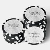 Chic White & Gray Marble Gastgeschenk Hochzeit Pokerchips (Stapel)