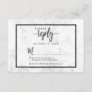Chic White & Gray Marble Wedding Antwort UAWG