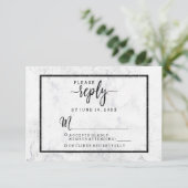 Chic White & Gray Marble Wedding Antwort UAWG (Stehend Vorderseite)