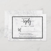 Chic White & Gray Marble Wedding Antwort UAWG (Vorne/Hinten)