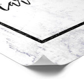 Chic White & Gray Marble Wedding Cards & Gifts Poster (Ecke)
