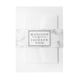 Chic White & Gray Marble Wedding Einladung Einladungsbanderole