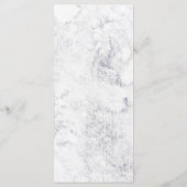 Chic White & Gray Marble Wedding Menu Menükarte (Rückseite)