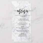 Chic White & Gray Marble Wedding Menu Menükarte (Vorne/Hinten)