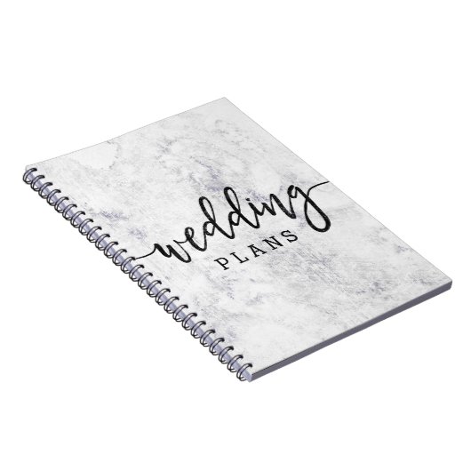 Chic White & Gray Marble Wedding Planner Notizblock (Rechte Seite)